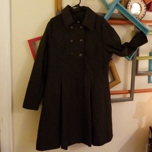 Merona charcoal gray rockabilly swing pea coat XXL